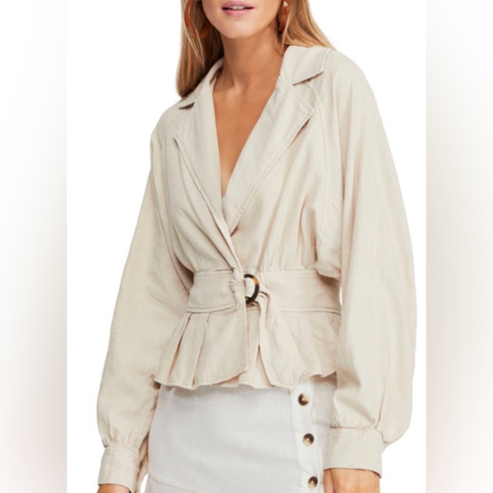 Free People Joani Jacket In Sand Size XS